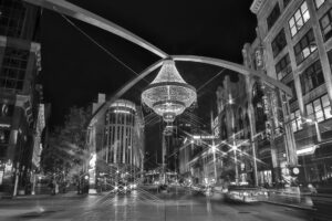 chandelier over playhouse square in cleveland